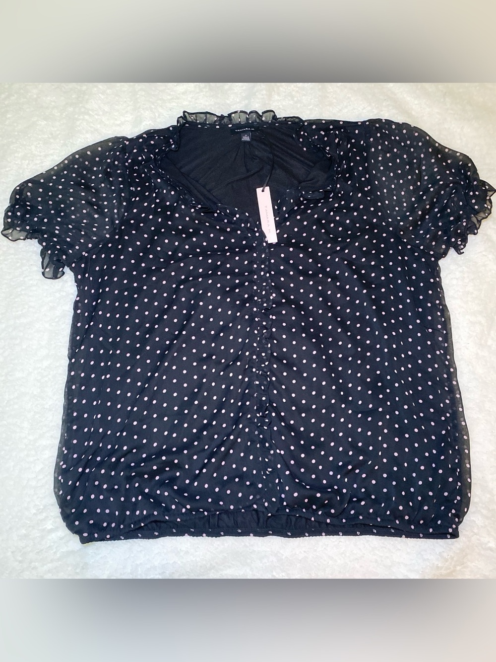 Polka Dot Short Sleeve Blouse